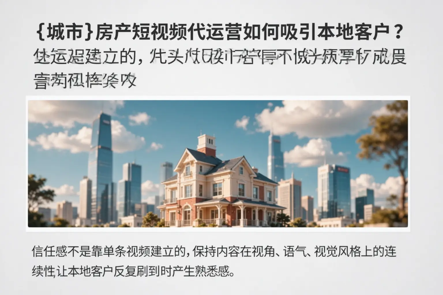 壶关房产短视频代运营如何吸引本地客户?